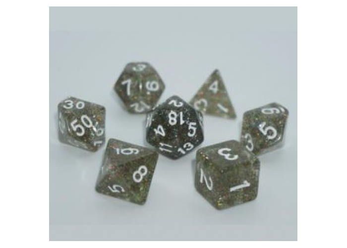 Набір кубиків Glitter 7 Dice Set - Grey  g7dglit14 фото