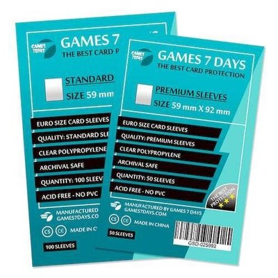 Протектори для карт Games7Days (59 х 92 мм, Euro, 50 шт.) (PREMIUM) GSD-025992 фото