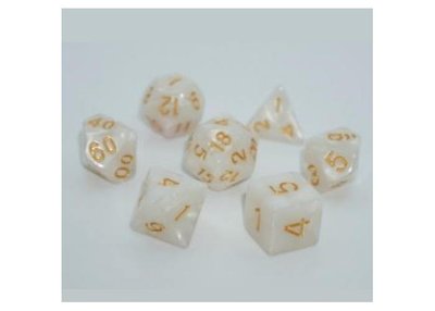 Набір кубиків Pearl 7 Dice Set - White (w-gold) g7dpearl09 фото