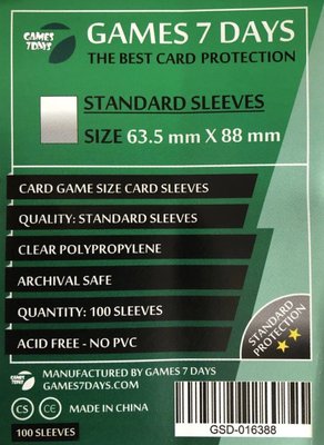 Протектори для карт Games7Days (63,5 х 88 мм, Card Game, 100 шт.) (STANDART) GSD-016388 фото