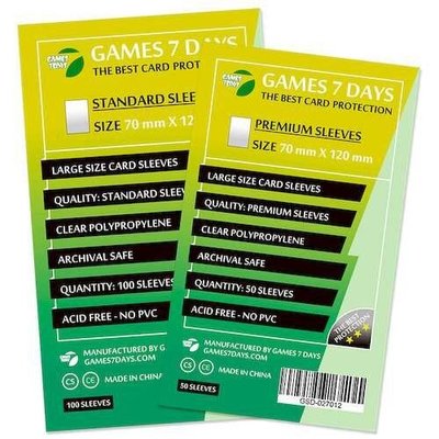 Протектори для карт Games7Days (70 х 120 мм, Large, 50 шт.) (PREMIUM) GSD-027012 фото