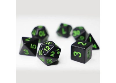 Набір кубиків Opaque 7 Dice Set - Black (w-green) g7dopaq01 фото