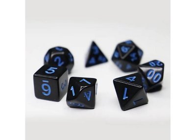 Набір кубиків Opaque 7 Dice Set - Black (w-blue) g7dopaq12 фото