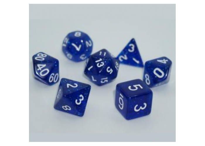 Набір кубиків Glitter 7 Dice Set - Blue g7dglit16 фото