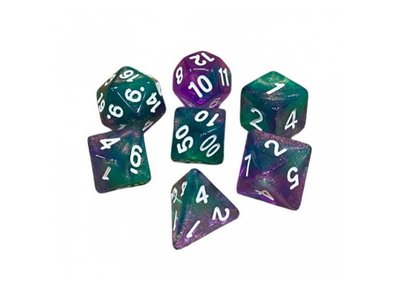 Набір кубиків Double Color Glitter 7 Dice Set - Green-Pink g7dglitdc11 фото