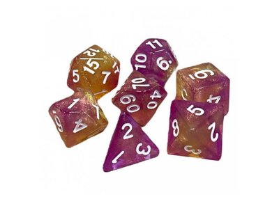 Набір кубиків Double Color Glitter 7 Dice Set - Yellow-Pink g7dglitdc12 фото