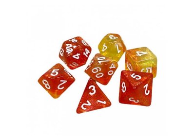 Набір кубиків Double Color Glitter 7 Dice Set - Orange-Yellow g7dglitdc09 фото