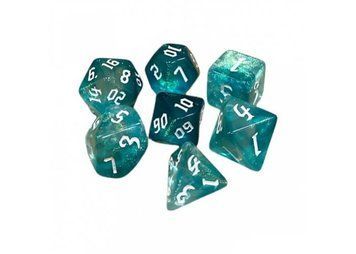 Набір кубиків Double Color Glitter 7 Dice Set - Aqua-White g7dglitdc06 фото