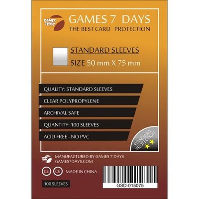 Протектори для карт Games7Days STANDART 50 х 75 мм, 100 шт GSD-015075 фото